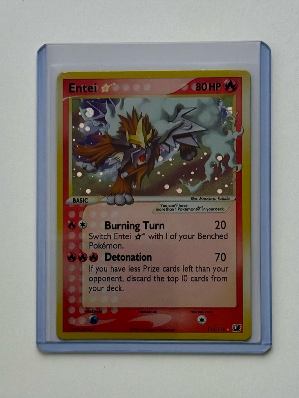 Pokemon Entei EX Unseen Forces Gold Star 113/115 Holo Fan Art DIY Custom Card